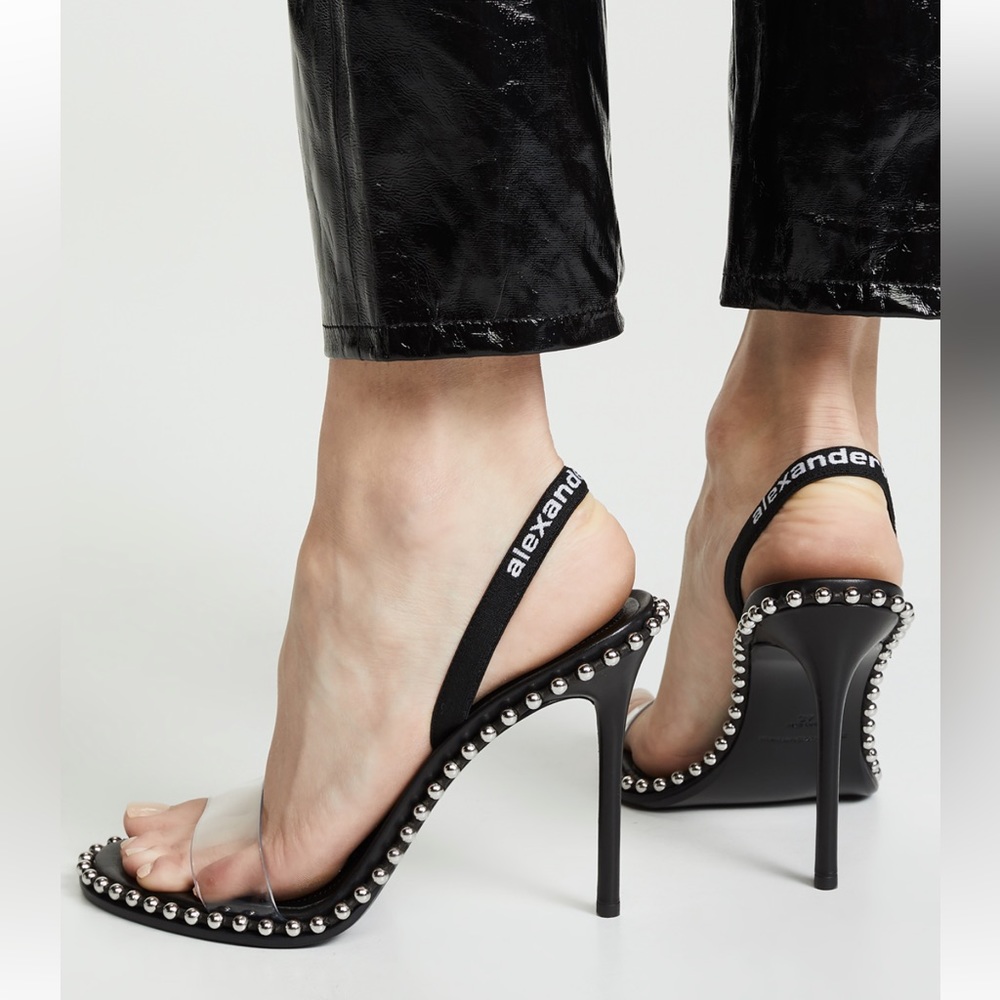 Alexander Wang size 38 Black Studded sling back Heels. Worn once.